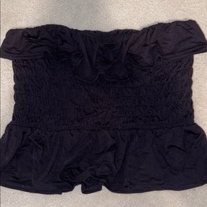 Black Ruffle Tube Top